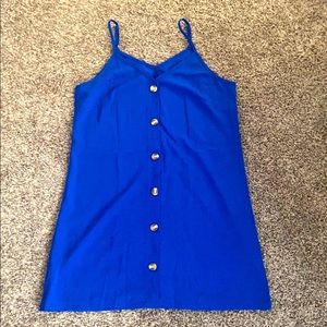 Royal blue button down dress
